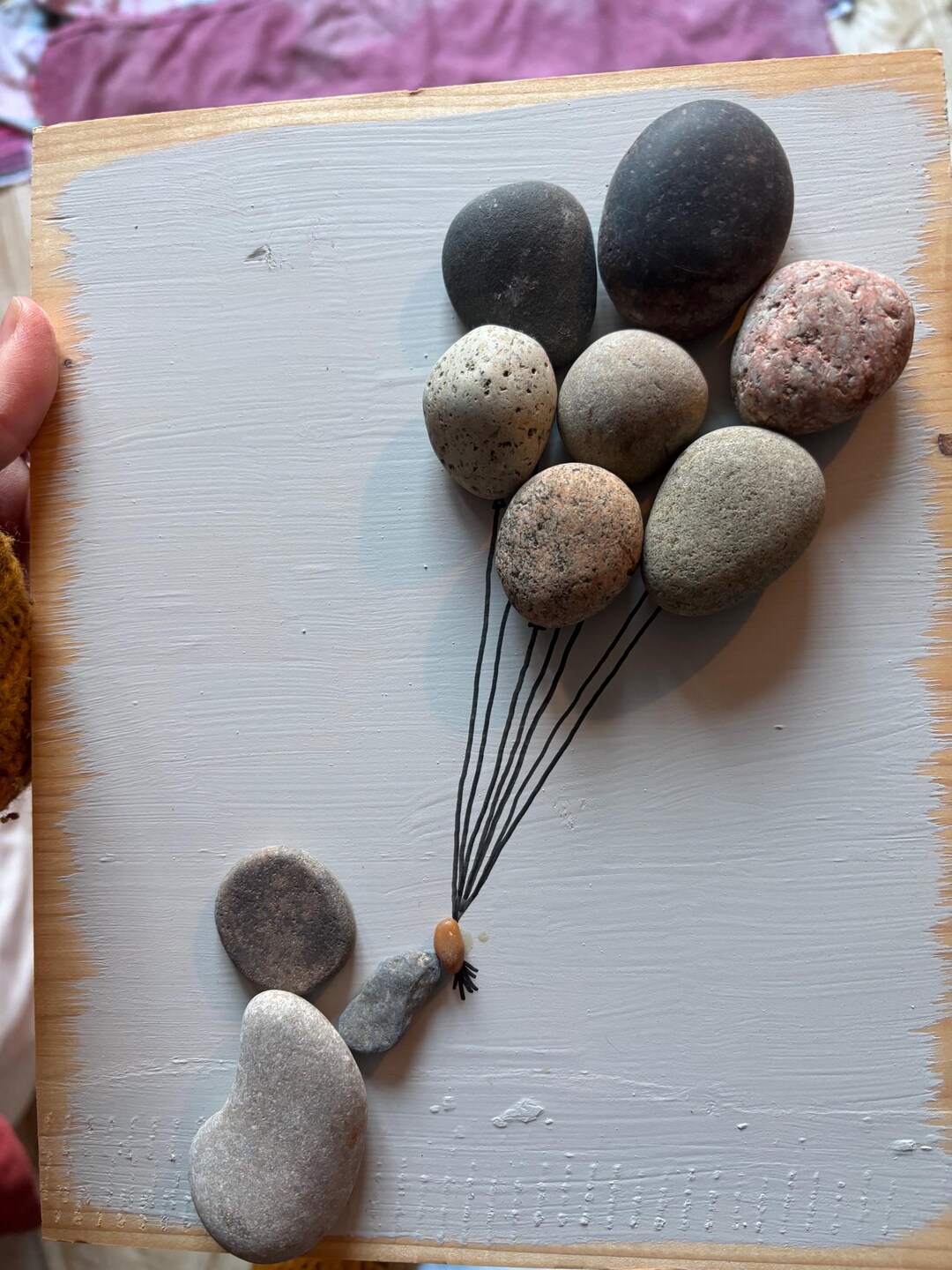 Pebble Rides Pebble Art: Balloon Ride Stone Picture - Etsy