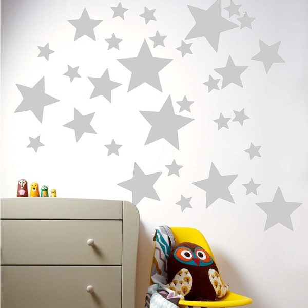 Mixed size Stars Wall Stickers Kid Decal Art Nursery Bedroom Vinyl Decoration