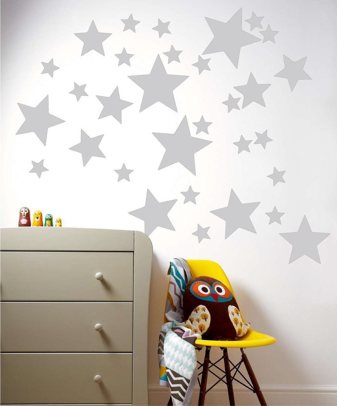 thumbnail image 2 of 18 Pack Of Stars Vinyl Wall Decals – Kids Bedroom Nursery Space Theme Stickers 2 of 5