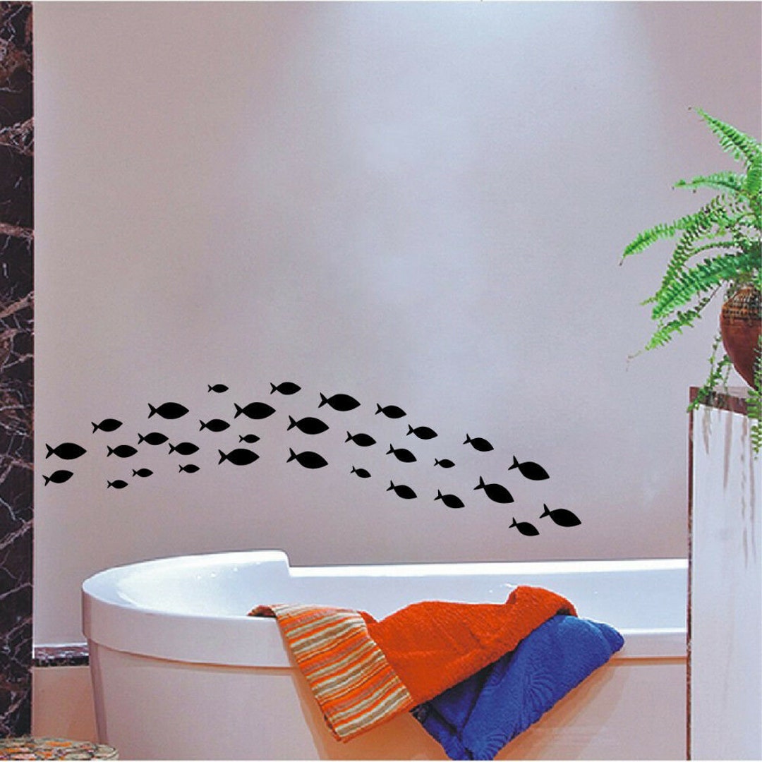 Popular Fish Vinyl Wall Decal Decor Bathroom Wall Art Sticker Ocean ...