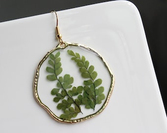葉っぱのイヤリング、手作りの本物の葉っぱのジュエリー、結婚祝いや誕生日のプレゼント