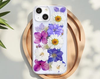 Real pressed flower phone case for iPhone se X XR 11 12 13 14 15 pro max case, Samsung A34 A54 S20 S21 S23 fe, Google Pixel 6 7 8 Pro case
