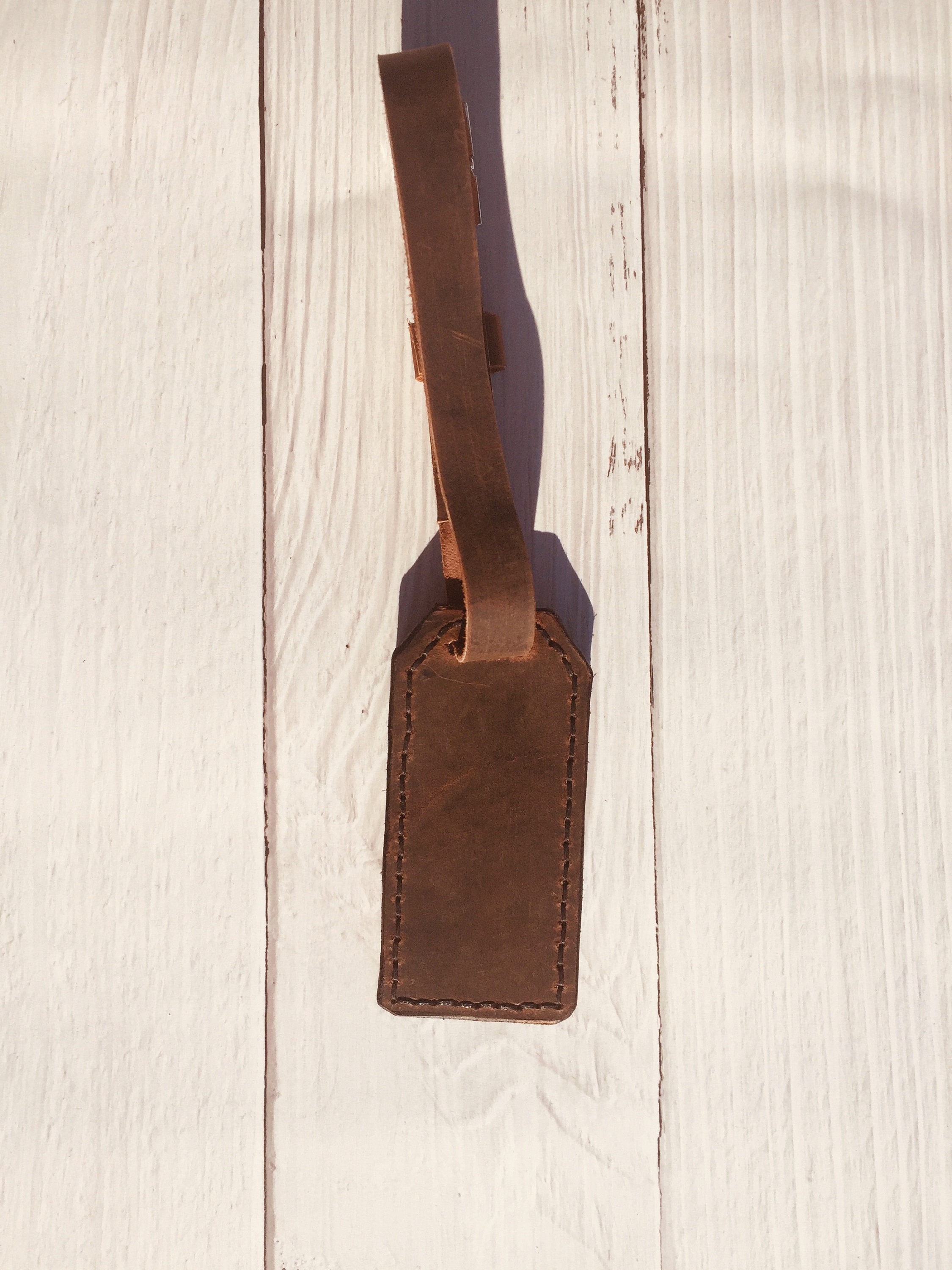 DARK BROWN Leather Luggage Tags PERSONALIZED Handmade Etsy