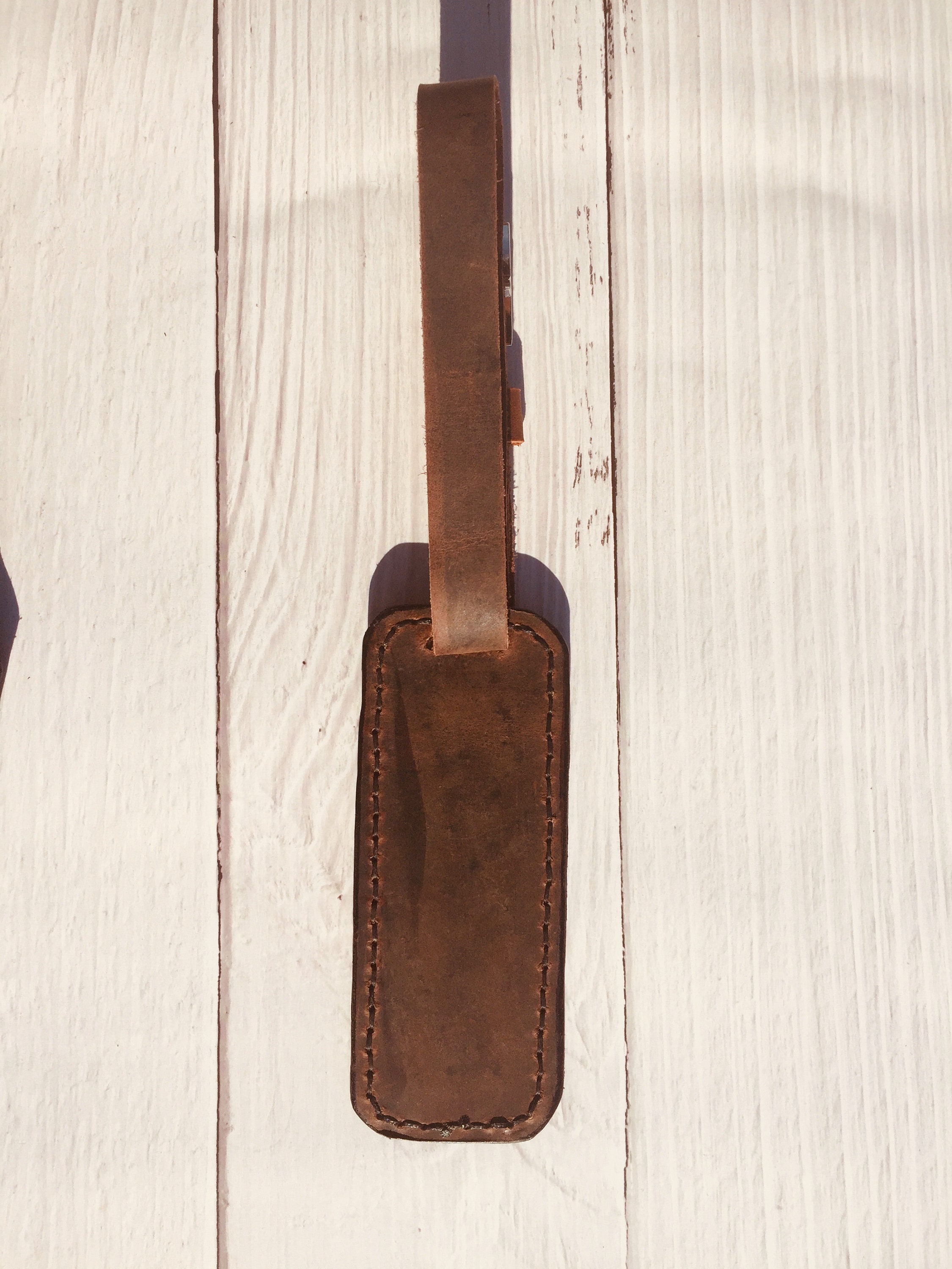 DARK BROWN Leather Luggage Tags PERSONALIZED Handmade Etsy