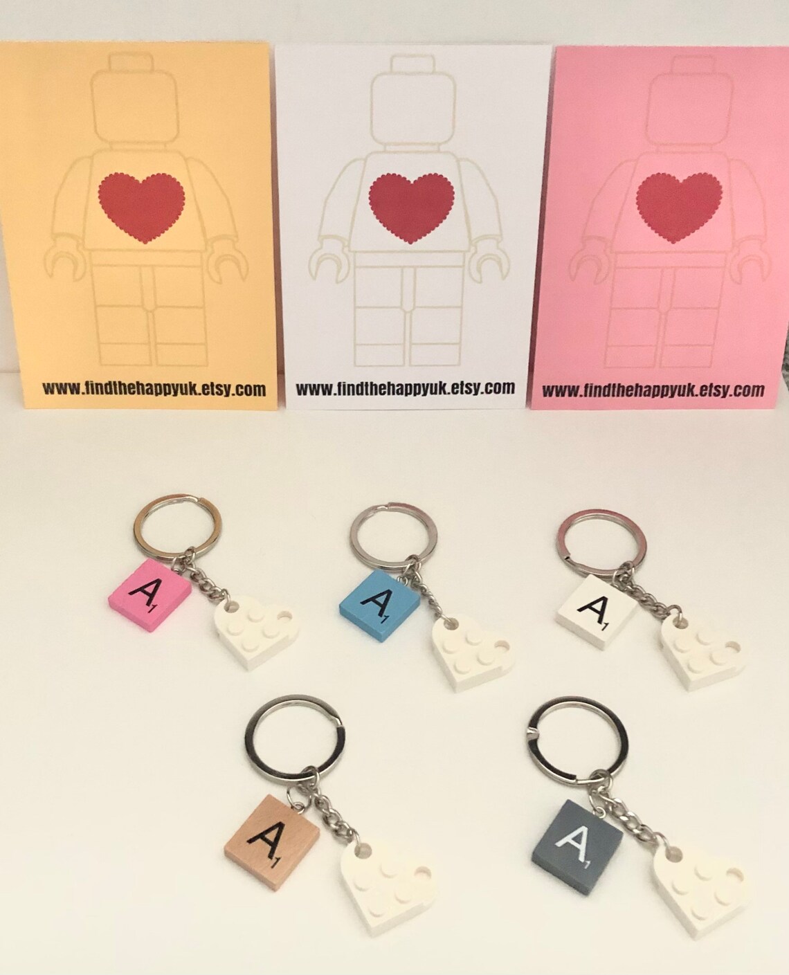 Personalised Lego Legos heart keychain Fathers Day gift Etsy