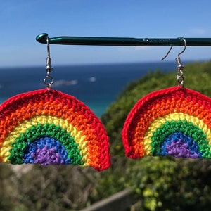 Crochet Rainbow Earrings