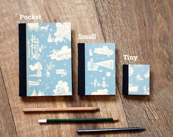 Traveller series, uncut handmade notebook, pocket, small and tiny