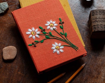 folk embroidered notebook, medium size
