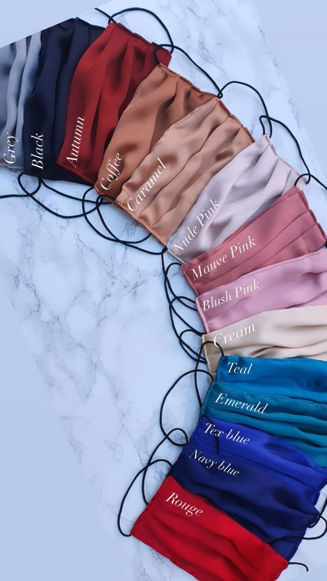 Luxury Silk Satin Face Masks. Made in UK. Reusable Face Mask Etsy