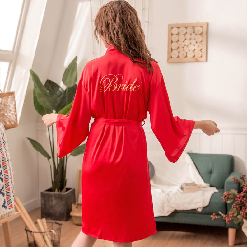 Bride and Bridesmaids Silk Satin Robes Getting Ready Robes Etsy UK