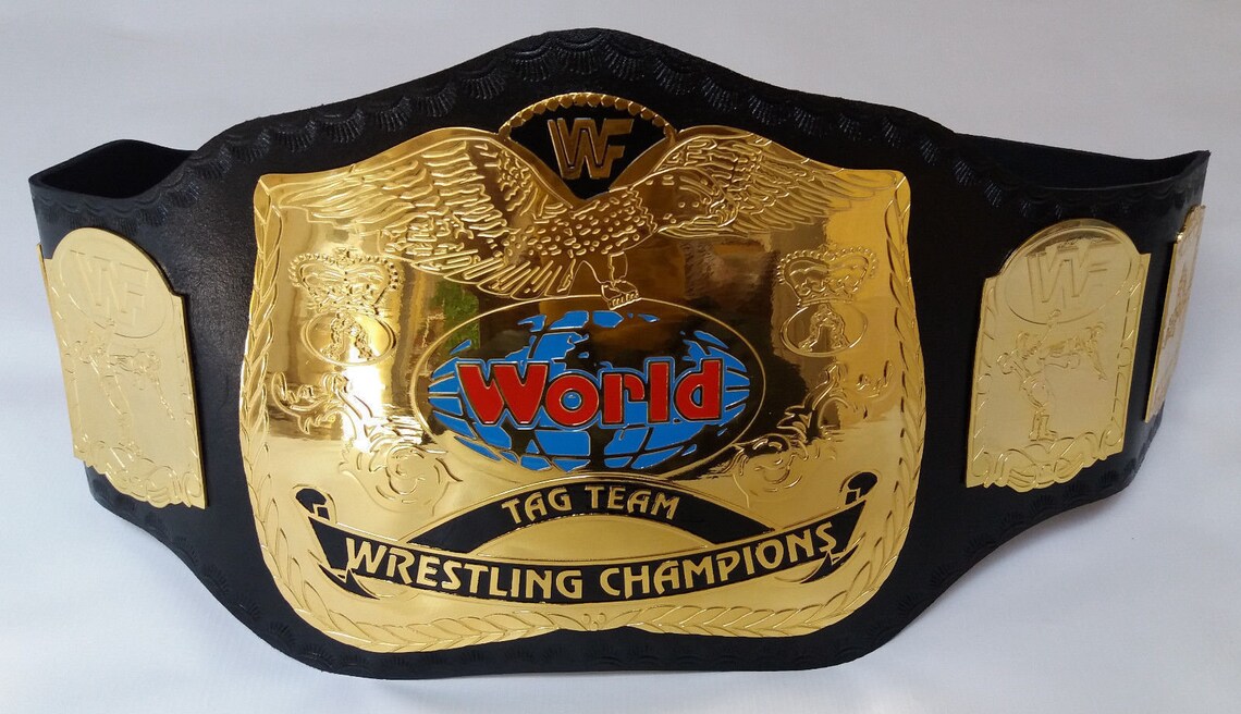 WWF Tag Team Wrestling Championship Belt Real Leather & Thick Etsy