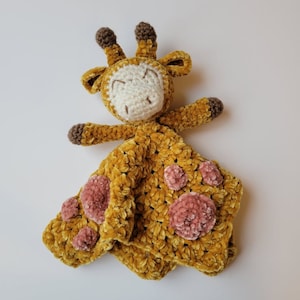 Crochet Pattern, giraffe lovey for babies, animal lovey blanket, crochet giraffe, giraffe pattern, security blanket for baby