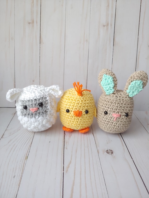 Crochet pattern, Easter rattle set, Easter basket set, first Easter basket, crochet sheep, crochet chick, crochet bunny pattern