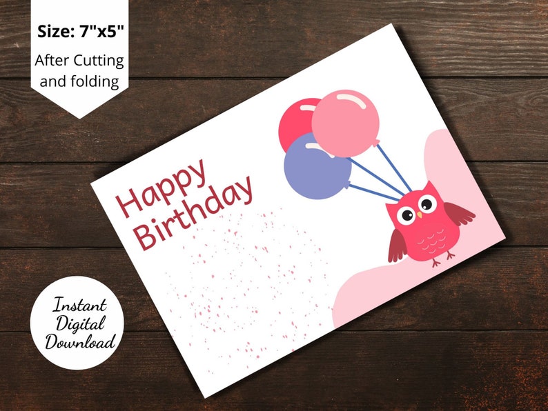 Printable Birthday Card Printable Greeting Card 7x - Etsy