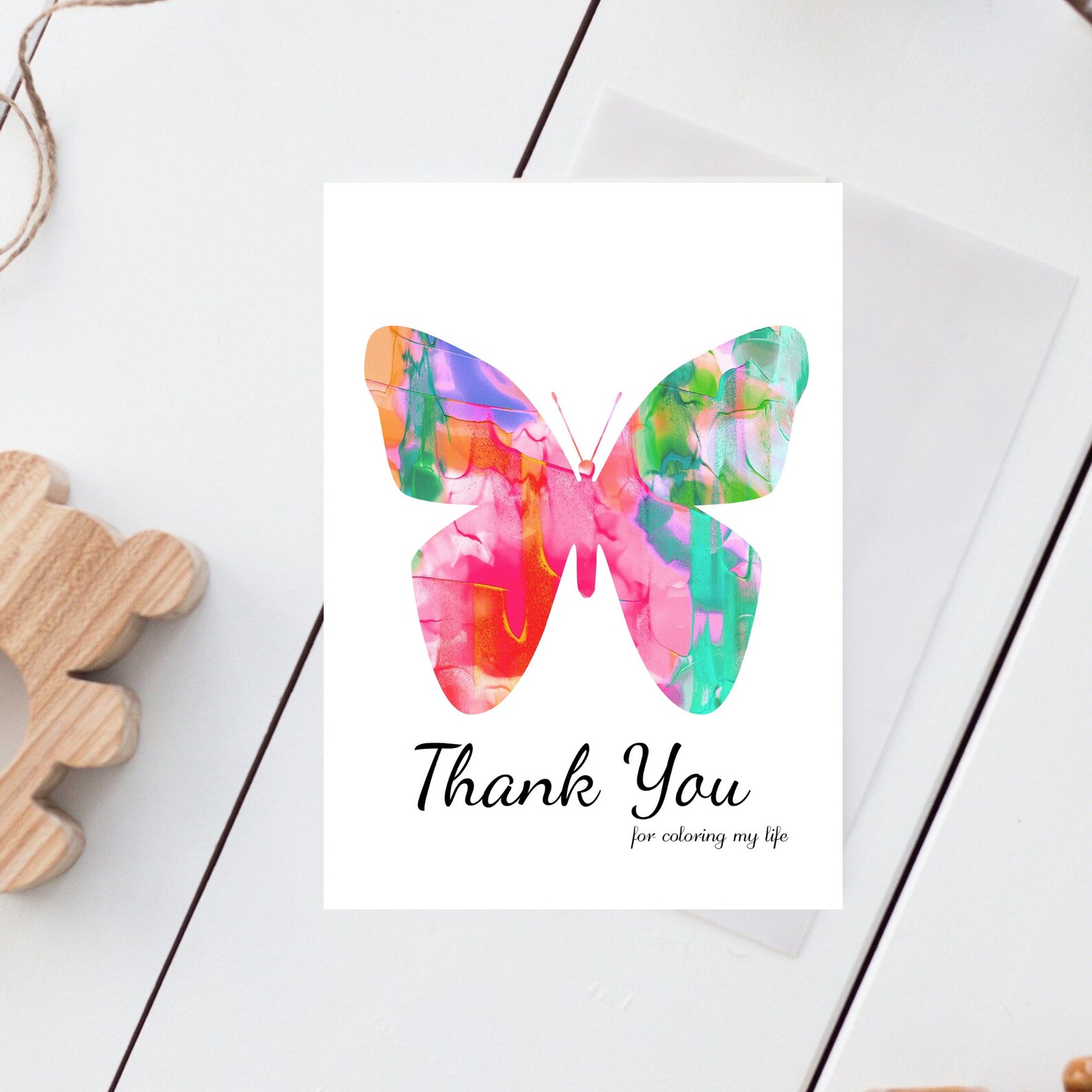 Printable Thank You Card Printable Butterfly Card 5x - Etsy
