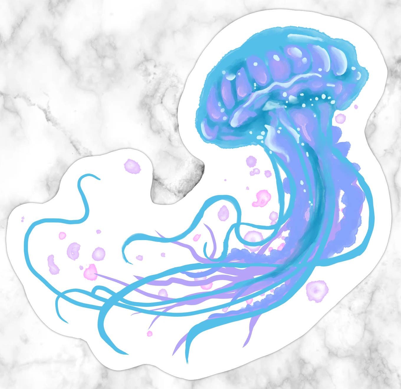 Watercolor Jellyfish Sticker pastel Jellyfish Etsy