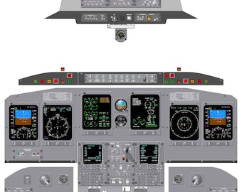 Bombardier CRJ Cockpit Poster - CRJ-100-200-440