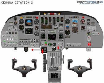 Cessna Citation 2 Cockpit Poster