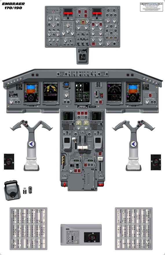 Embraer ERJ 170/175/190/195 Cockpit Poster - Etsy Ireland