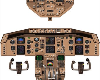 ボーイング 757-200 コックピット ポスター - Etsy 日本