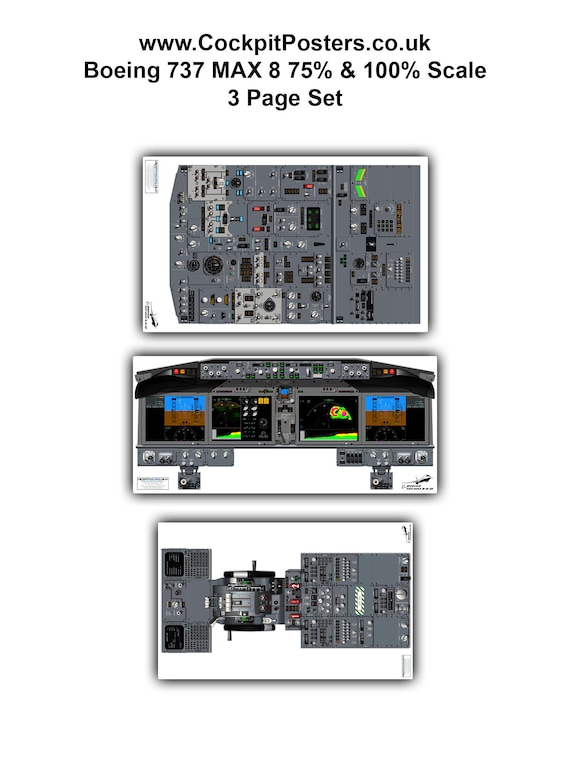 Boeing 737 MAX 8 Cockpit Poster - Etsy
