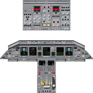 Plakat kokpitu Embraer ERJ 135