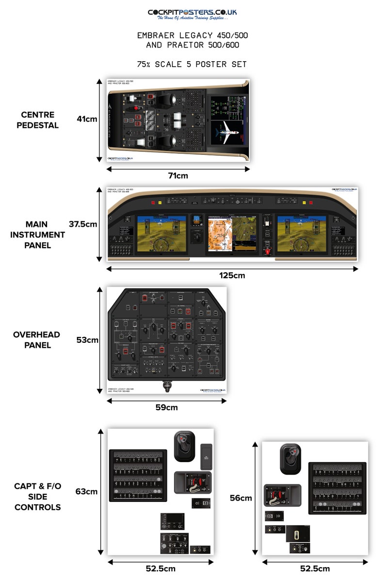 Embraer Legacy 450/500 / Praetor 500/600 Cockpit Poster - Etsy