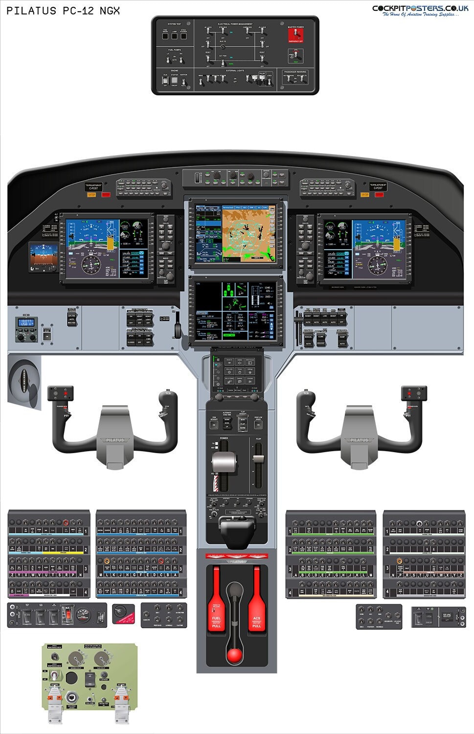 Pilatus PC-12 NGX Cockpit Poster