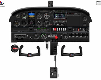Piper PA-28 Warrior Cockpit Poster (Garmin Avionics) - Piper PA-28 151/161