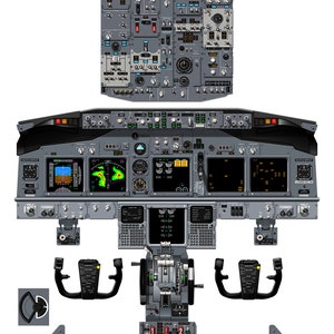 Boeing 737-800 Cockpit Poster - Classic Standby Instruments B737NG Cockpit Training Poster - Flight Deck Training Poster for Student Pilots