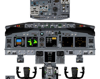 ボーイング 737-800 コックピット ポスター - クラシック