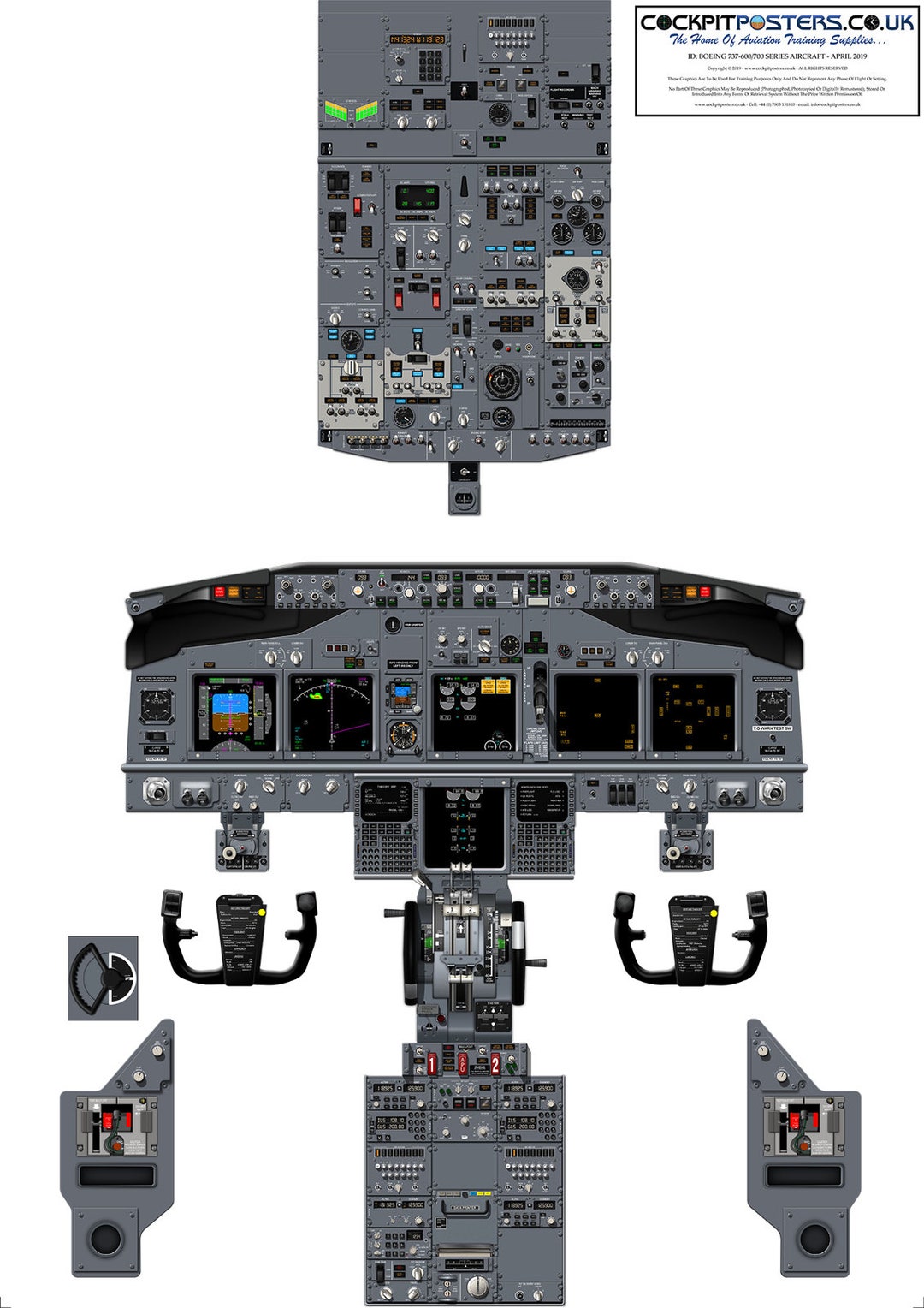 Boeing 737-600/700 Cockpit Poster - B737NG Cockpit Training Poster