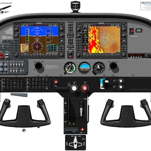 Cessna 172S Skyhawk Cockpit Poster with Garmin G1000 Glass Cockpit