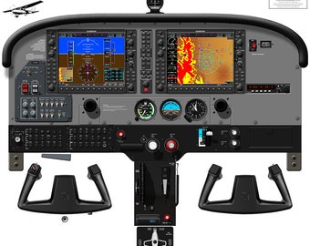 Cessna 172S Skyhawk Cockpit Poster with Garmin G1000 Glass Cockpit