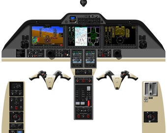 Embraer Phenom 300 Cockpit Poster - Garmin G3000 Flight Deck