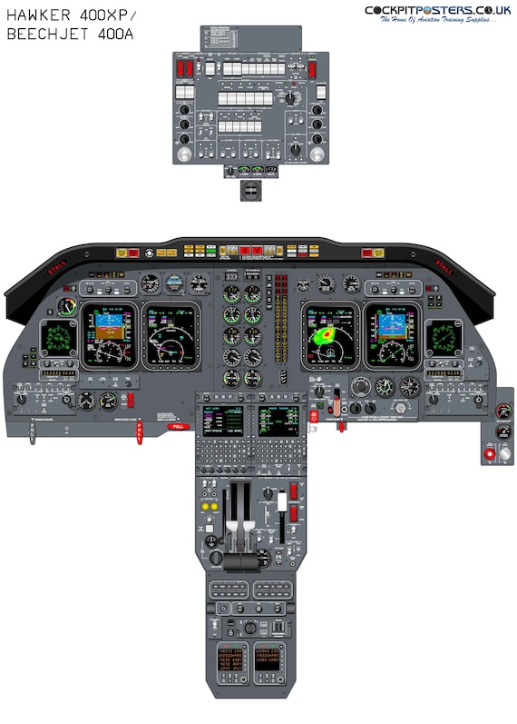 Hawker 400XP / Beechjet 400A Cockpit Poster - Etsy Israel