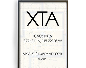 Area 51 Airport Poster Print | Wall Art | Aviation | Home Decor | Bedroom Prints | Housewarming | Gift