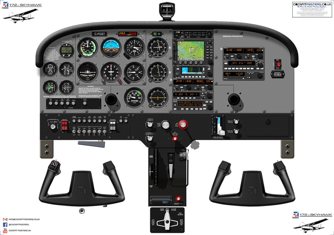 Cessna 172 Skyhawk SP Nav II MFD Cockpit Poster Etsy