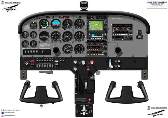 Cessna 172 Skyhawk SP Nav II + MFD Cockpit Poster - Etsy Norway