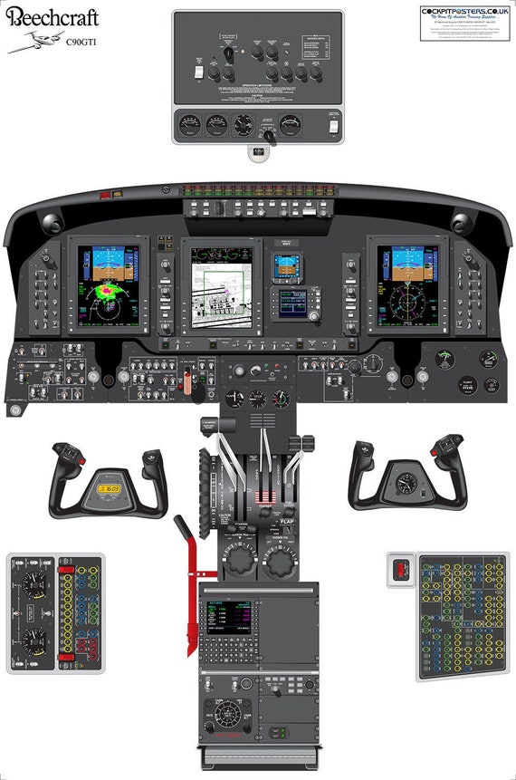 Beechcraft King Air C90GTi Cockpit Poster with Updated Collins Etsy
