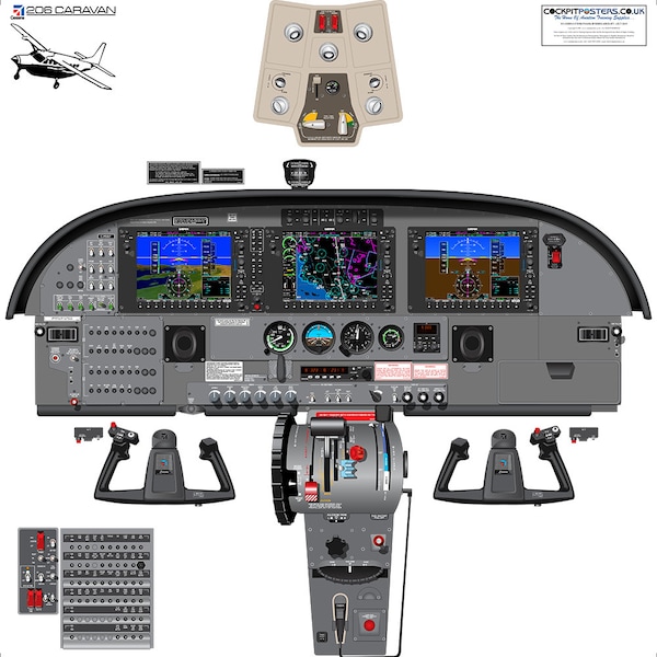 Cessna Caravan 208 G1000 Glass Cockpit with Synthetic Vision Displays