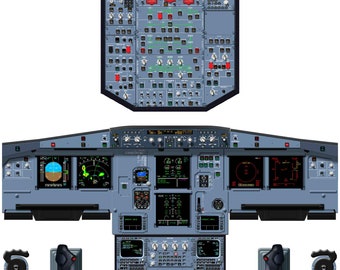 Airbus A320 LCD Displays CFM EIS Cockpit Poster
