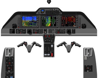 Embraer Phenom 100E Cockpit Poster - Class A TAWS – SVT Prodigy G1000 Flight Deck