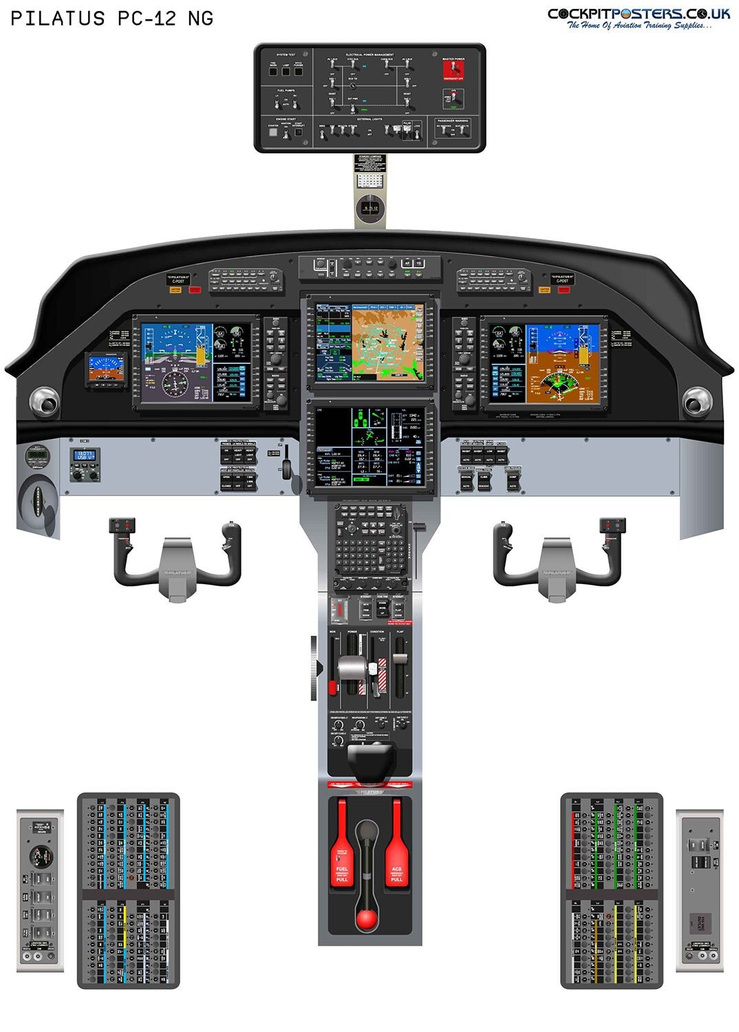 Pilatus PC12 NG Cockpit Poster Etsy