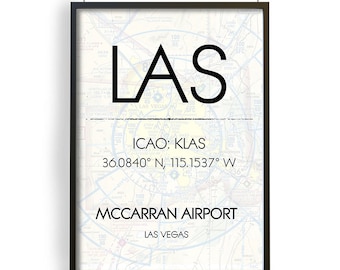 Las Vegas McCarran Airport Poster Print | Wall Art | Aviation | Home Decor | Bedroom Prints | Housewarming | Gift