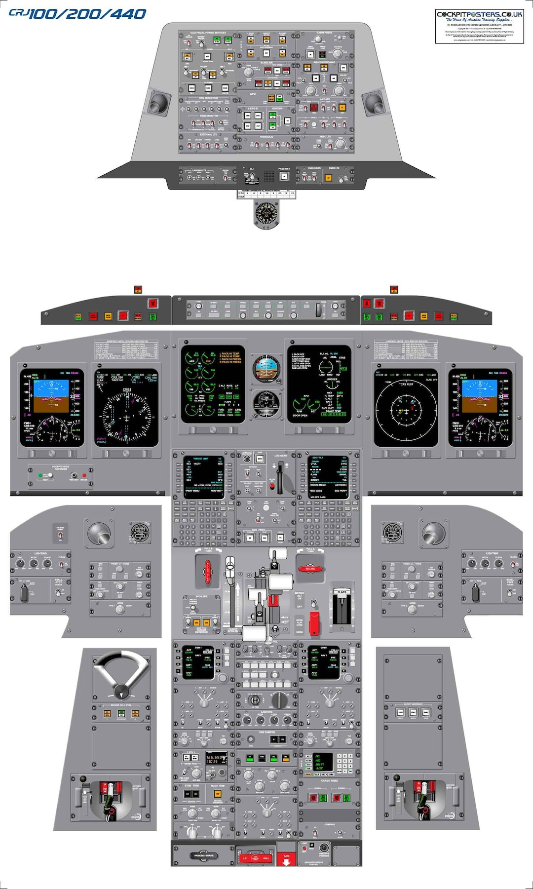 Bombardier CRJ Cockpit Poster - CRJ-100-200-440 - Etsy