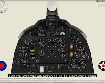 Vickers Supermarine Spitfire MK1A Cockpitposter