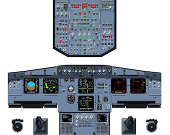 Airbus A320 CRT Screens IAE V2500 EIS Cockpit Poster