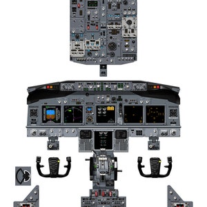 Boeing 737-800 Cockpit Poster - B737NG Cockpit Training Poster - Flight Deck Training Poster for Student Pilots