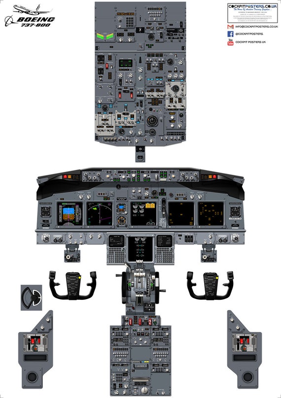 ボーイング 737-800 コックピット ポスター - B737NG ボーイング 737-800 コックピット ポスター - B737NG